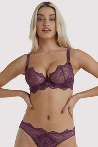 Dita Von Teese Lurex Lace Unlined Bra Amethyst