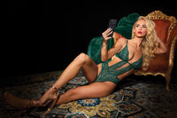Holiday Green Lace Teddy