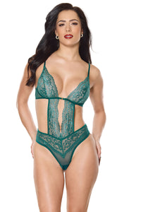 Holiday Green Lace Teddy
