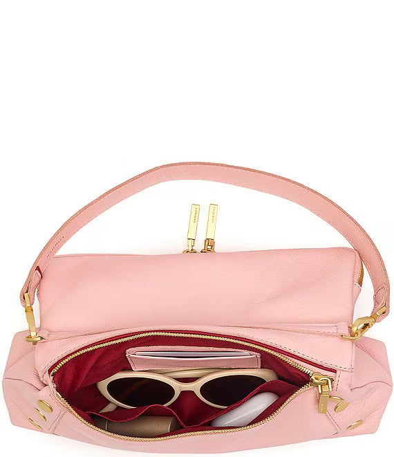 HAMMITT Beverly Leather Handbag Med Flamingo Pink/Brushed Gold