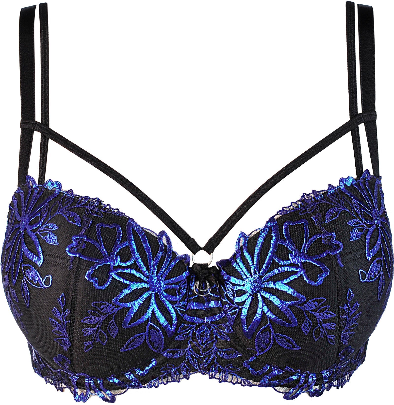Axami 10231 Padded Balconette Bra Blue Shimmer Brilliance