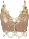 Axami Mermaid Longline Corset Bra Gold Shimmer Brilliance