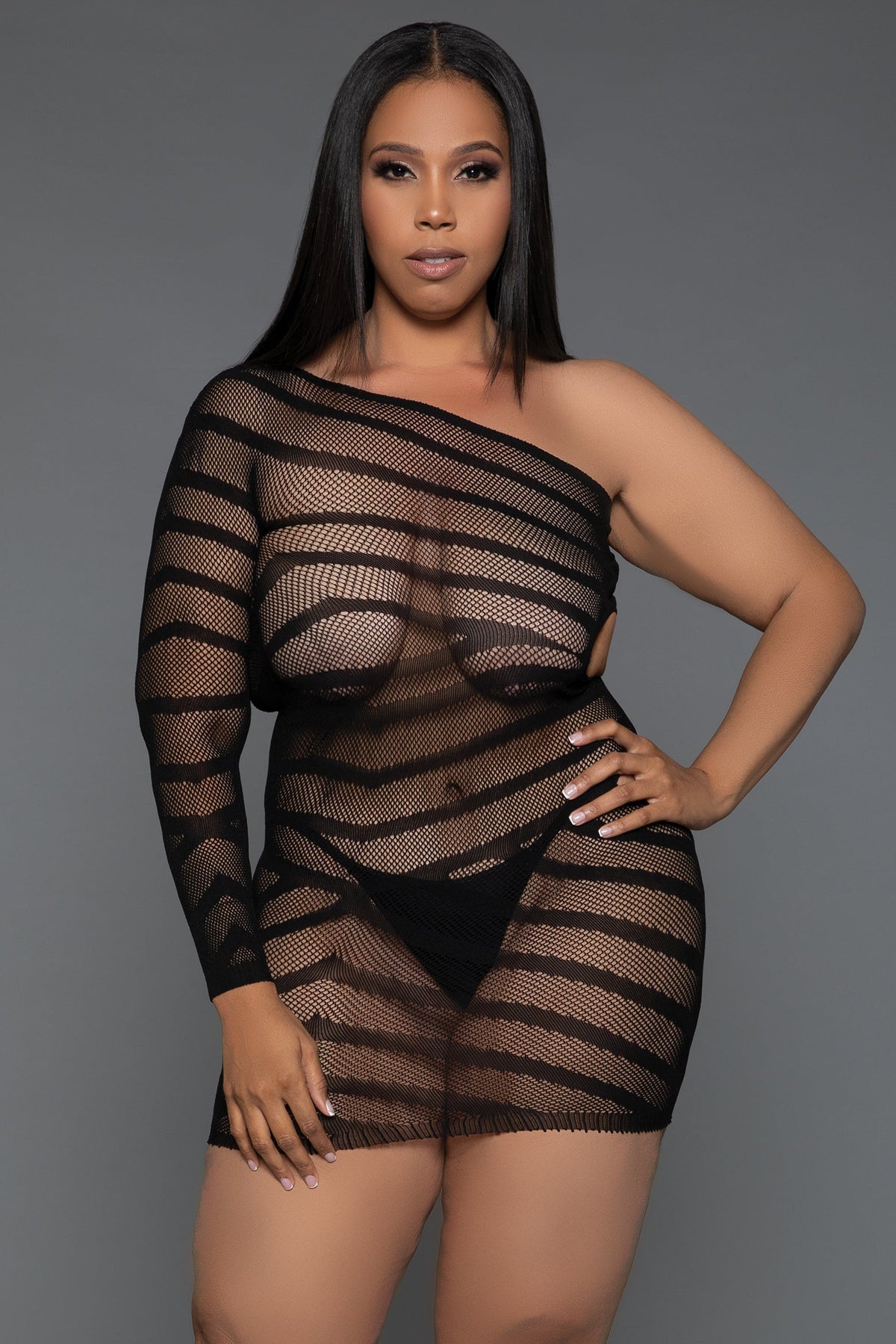 Everything You Want One Shoulder Minidress Bodystocking
