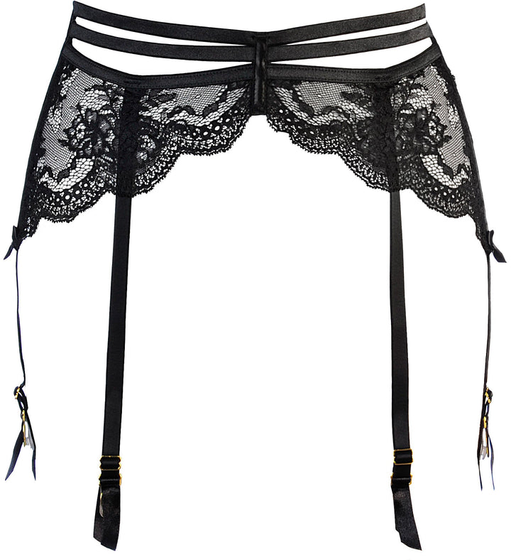 Axami 10712 Garter Belt Just Like Heaven Black Lace-Rebel Romance