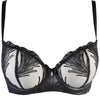 Axami Timeless Shimmering Embroidery Sheer Balconette Bra Black