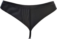 Axami Timeless Shimmering Embroidery Sheer String Panty Black
