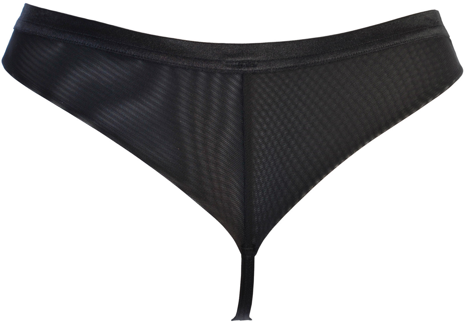 Axami Timeless Shimmering Embroidery Sheer String Panty Black