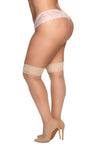 Mapale One Size Plus Mesh Thigh Highs Stockings Beige-Rebel Romance