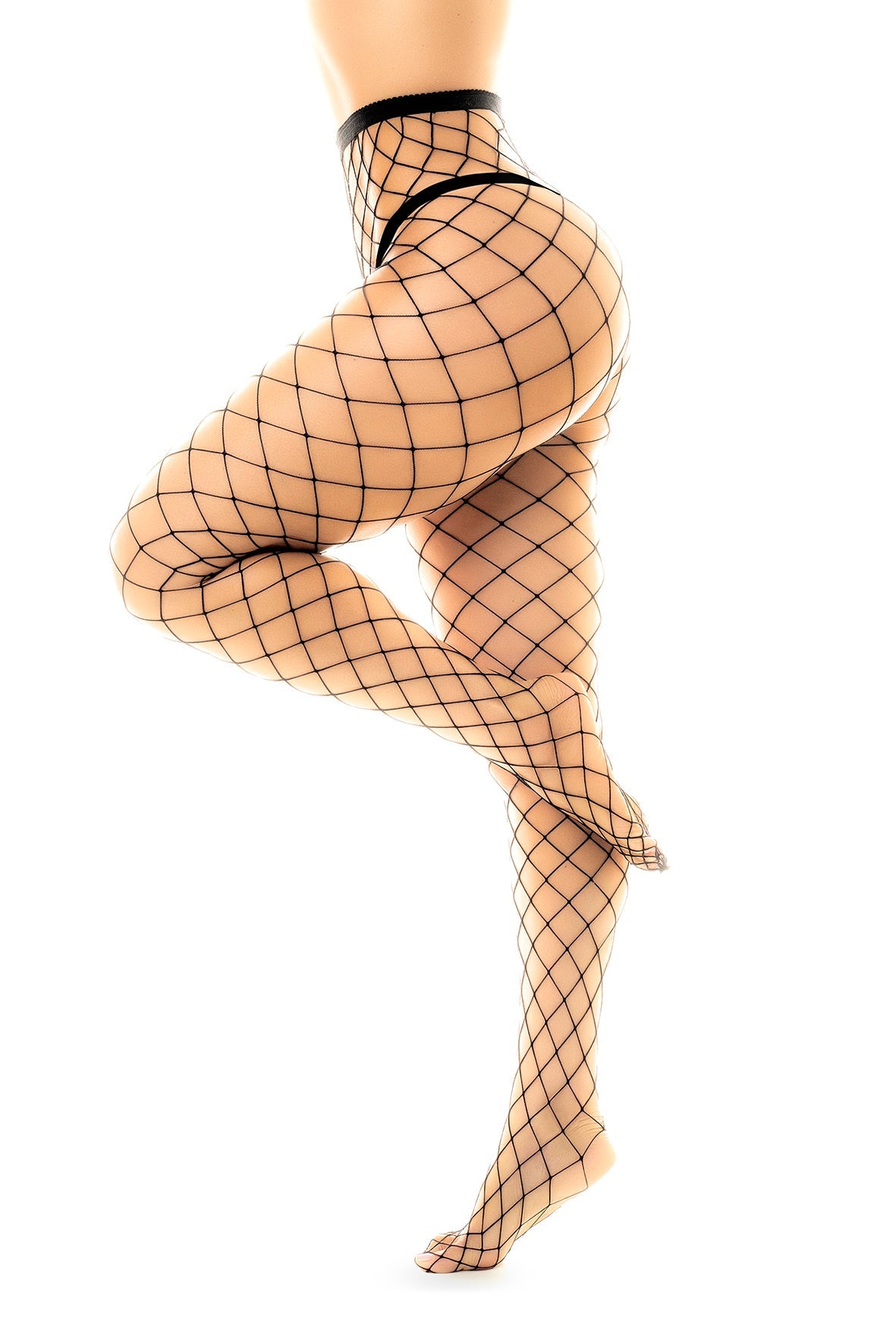 Mapale Fence Net Pantyhose Tights Black One Size-Rebel Romance