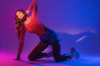 Long Sleeve Fishnet Bodysuit Neon Pink