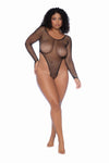 Mapale Queen Long Sleeve Fishnet Bodysuit Black-Rebel Romance