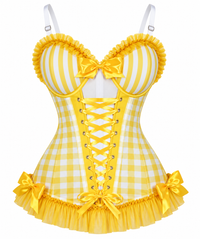 Lavish Lemon Ruffle Sweetheart Bustier Corset