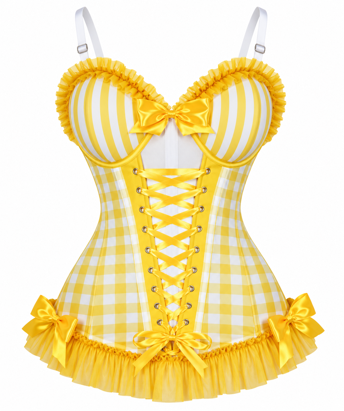 Lavish Lemon Ruffle Sweetheart Bustier Corset