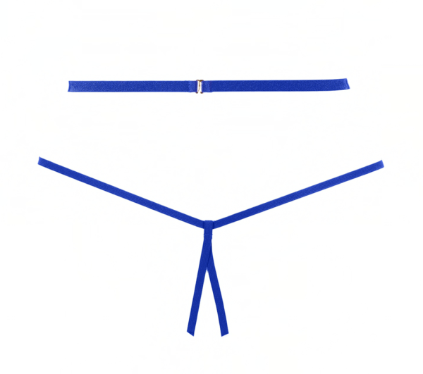 Allure Lingerie Margot Bralette & Crotchless Panty Set Blue