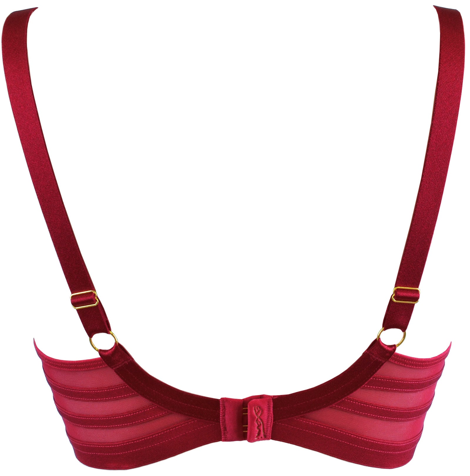 Axami Sheer Stripe Unlined Bra Deep Burgundy