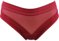 Axami Sheer Stripe Bikini Brief Deep Burgundy