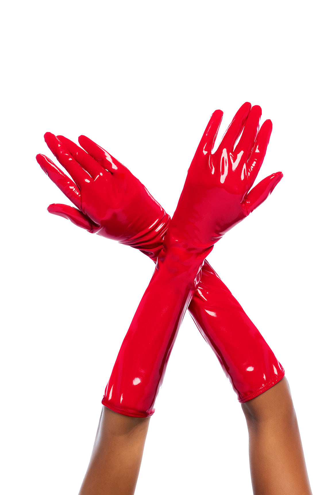 Mapale High Gloss Gloves Wet Look Red-Rebel Romance