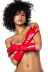 Mapale High Gloss Gloves Wet Look Red-Rebel Romance