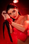 Luxurious Satin Blindfold or Hand Tie Bow Red/Black