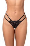 Seductive Strappy Lace Thong Black