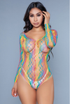 BeWicked Let Me Love You Bodysuit Bodystocking Rainbow