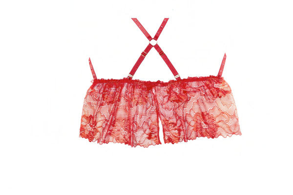 Allure Lingerie Madelyn Lace Open Cup Babydoll & Open Panty Red