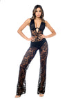 Showstopper All-over Sheer Lace Sultry Underwire Jumpsuit Black