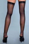 BeWicked Best Behavior Thigh Highs Sheer Black