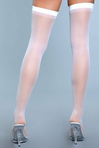 BeWicked Best Behavior Thigh Highs Sheer White