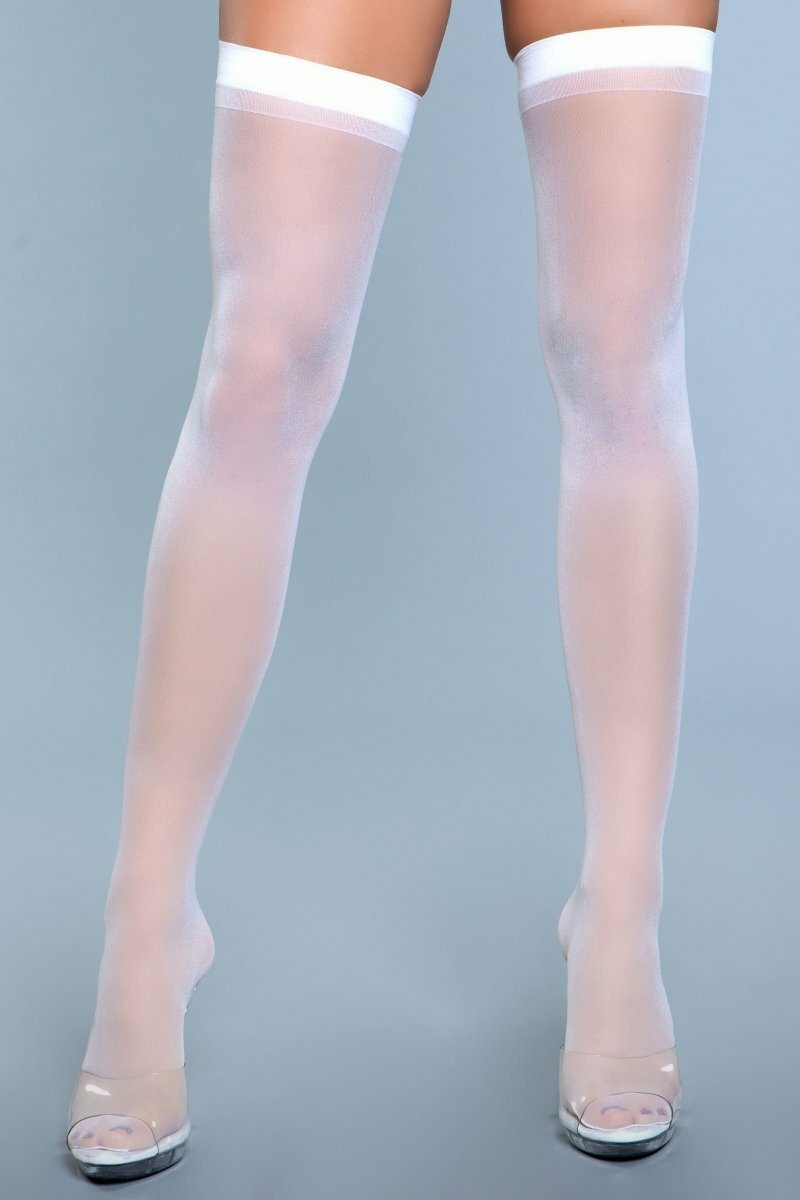 BeWicked Best Behavior Thigh Highs Sheer White