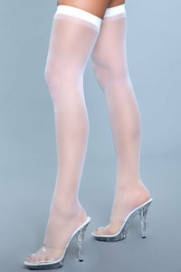 BeWicked Best Behavior Thigh Highs Sheer White