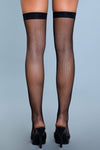 BeWicked Nylon Fishnet Thigh Highs Black