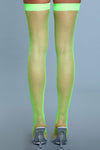 BeWicked Nylon Fishnet Thigh Highs Neon Green