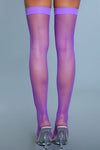 BeWicked Nylon Fishnet Thigh Highs Purple