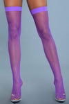 BeWicked Nylon Fishnet Thigh Highs Purple
