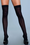 BeWicked Opaque Nylon Thigh Highs Black