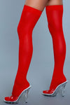 BeWicked Opaque Nylon Thigh Highs Red