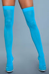 BeWicked Opaque Nylon Thigh Highs Turquoise