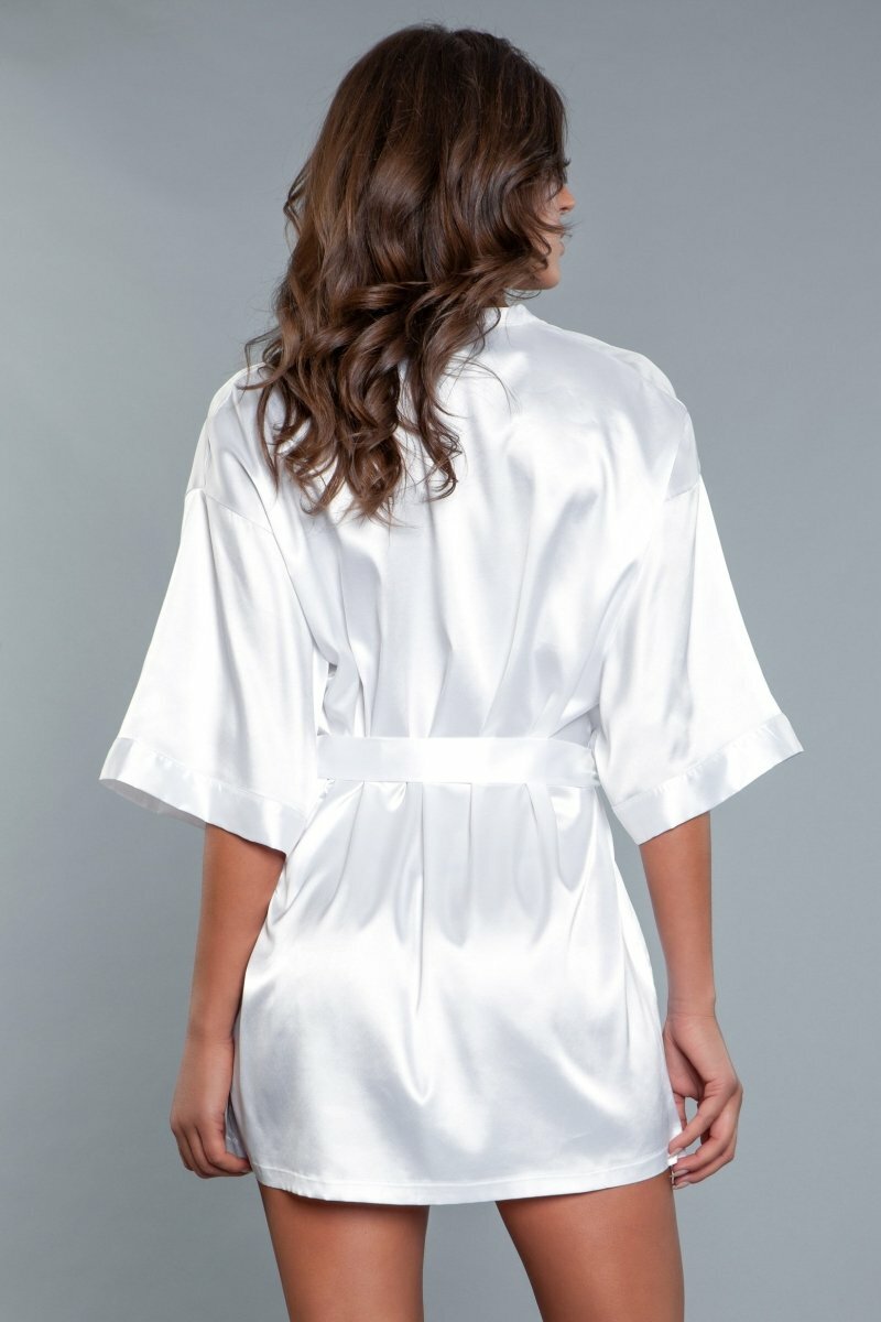 BeWicked Satin Home Alone Robe White