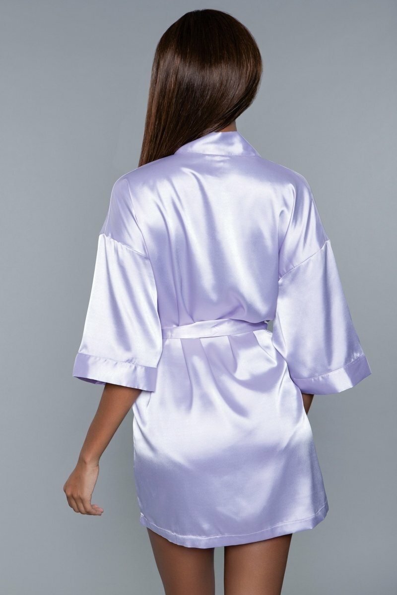 BeWicked Satin Getting Ready Robe Lavender