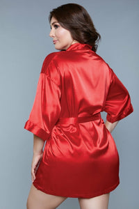 BeWicked Satin Home Alone Robe Red