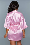 BeWicked Satin Getting Ready Robe Rose Pink