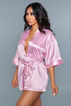 BeWicked Satin Getting Ready Robe Rose Pink