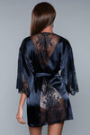 BeWicked Satin Grace Robe Black