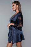 BeWicked Satin Grace Robe Black