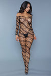 BeWicked Web of Love Bodystocking Black