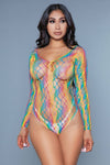 BeWicked Let Me Love You Bodysuit Bodystocking Rainbow