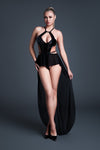 Allure Latex-look Vinyl & Mesh Bodysuit with Flirty Skirt Take Me