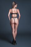 Allure Latex-look Vinyl & Mesh Harness Bra & Panty Set Temptation
