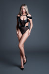 Allure Latex-look Vinyl & Mesh Drop Shoulder Bodysuit Need U Tonight